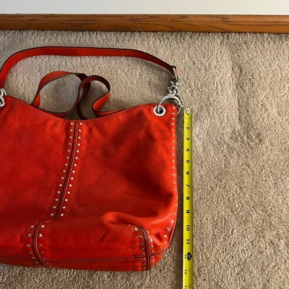 Michael Kors Orange Leather Shoulder Bag - Picture 7 of 11